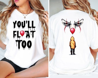 You'll Float Too Halloween Sweatshirt: Scary Clown, Horror Movie Sweater