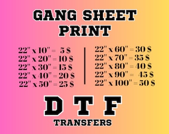 DTF Transfers, Bulk Gang Sheet, Gang Sheet Print, Ready To Press,Ready To Print, Direct To Film, Bulk Printing, Same Day Service, Buying in