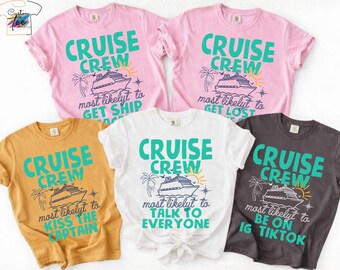 Most Likely to Cruise Crew Family Vacation Shirt 2026: Matching Beach Trip Tees, Personalized Family Trip Shirt 2027, Cruise Squad Family