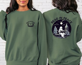 Read in Peace Ghost Shirt: Halloween Teacher Librarian Reading T-Shirt
