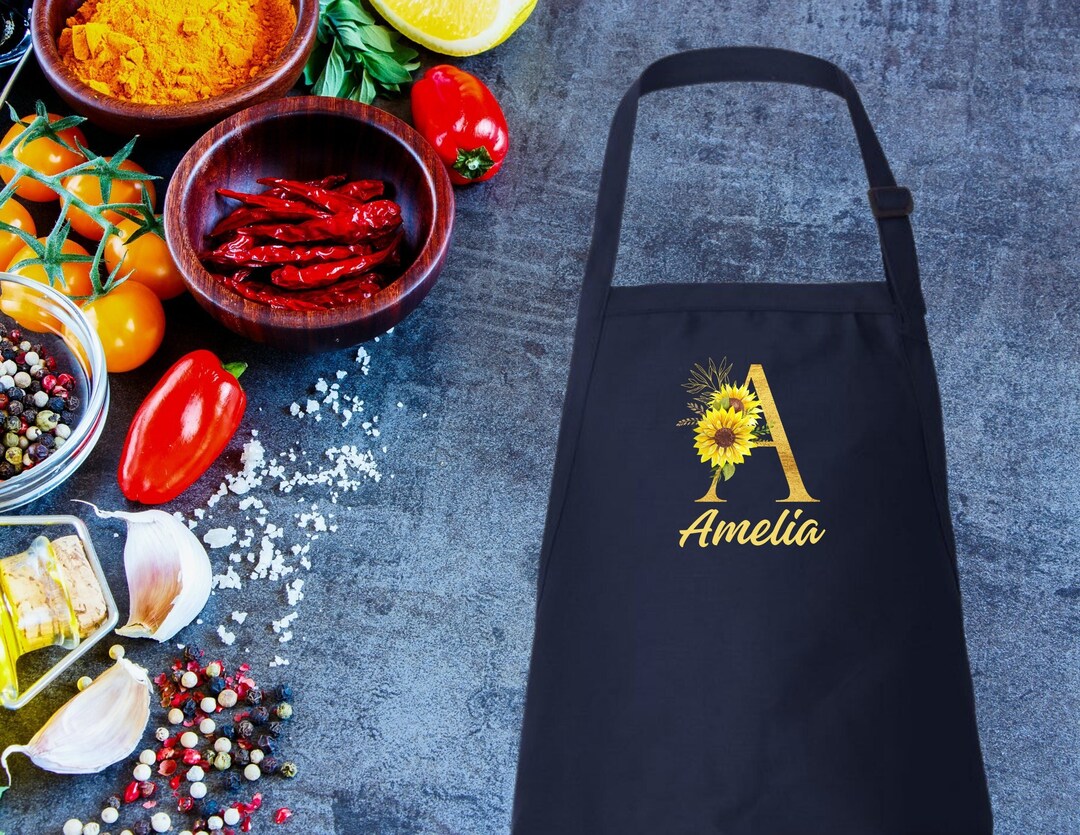 Custom Letter Monogram Apron, Personalized Initial Apron, Gift for Her