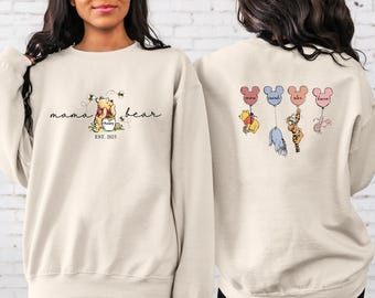 Personalized Mama Bear Winnie Sweatshirt, Custom Mama Bear Sweatshirt For Mom Sweater For Mother’s Day Personalized Winnie, Winnie Pooh 2025