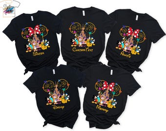 Maglietta personalizzata Disney Family Trip 2026, magliette abbinate per le vacanze