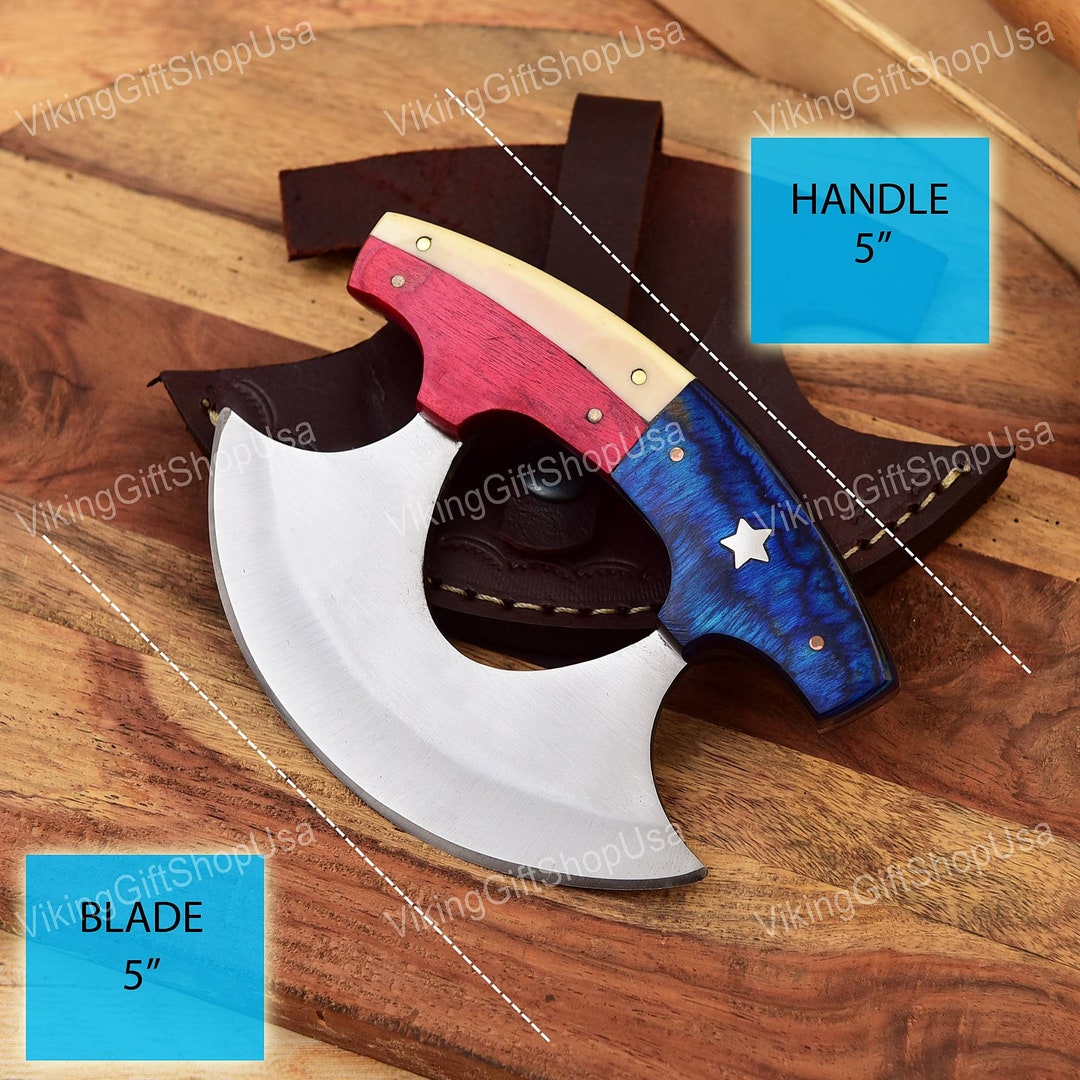 D2 Steel Handmade Ulu Knife, Pizza Cutter Knife, Hand Kitchen