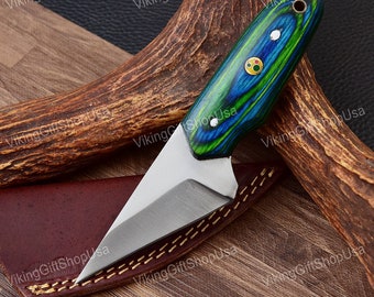 Kiridashi Knife, Handmade knife, Skinner knife, Camping Knife, Easy To Carry knife with Sheath, Pocket Knife, Gift for men, Anniversary Gift