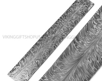 Damascus Steel Mosaic Palm Feather Pattern Billet, Hand Forged Damascus Fillet, Damascus Steel Knives, Damascus Blank Blades, Knife Material