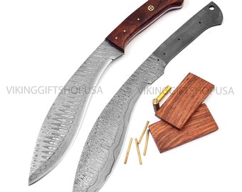 Custom Handmade Damascus Steel 4 Pcs 20 inch kukri