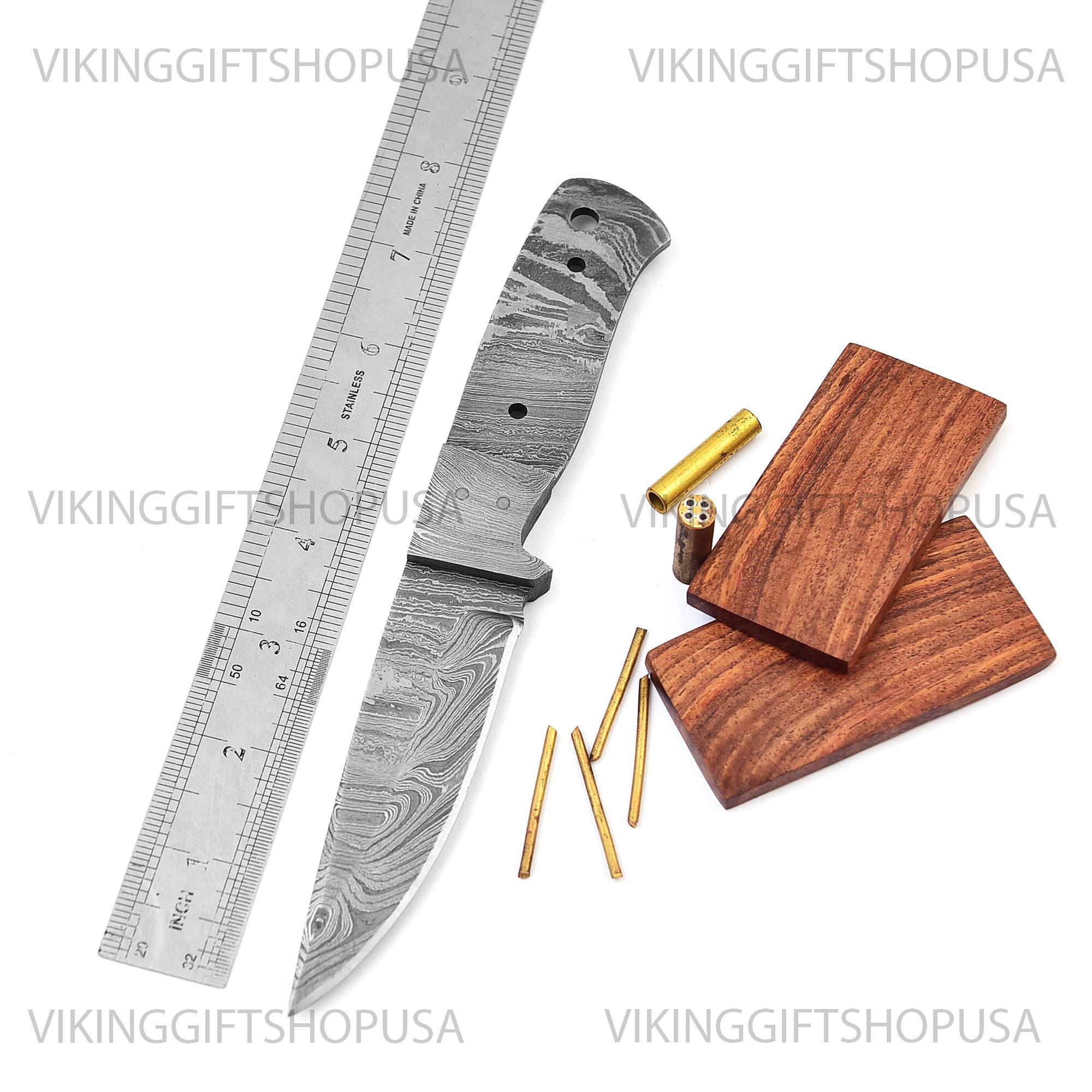 Damascus Steel Knife Making Kit Damascus Blank Blade Hand Etsy