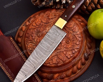 Hand Forged Damascus Steel Chef Knife, Handmade Kitchen Knives, Damascus Steel Knives, Gift for men, Anniversary Gift, Birthday Gift For Him