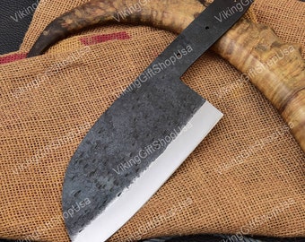 12&quot; Hand Forged Cleaver Knife Blank Blade, Carbon Steel Blank Blade, Handmade Blank Blades, Knife Making Material, Chef Blade Blank Knife