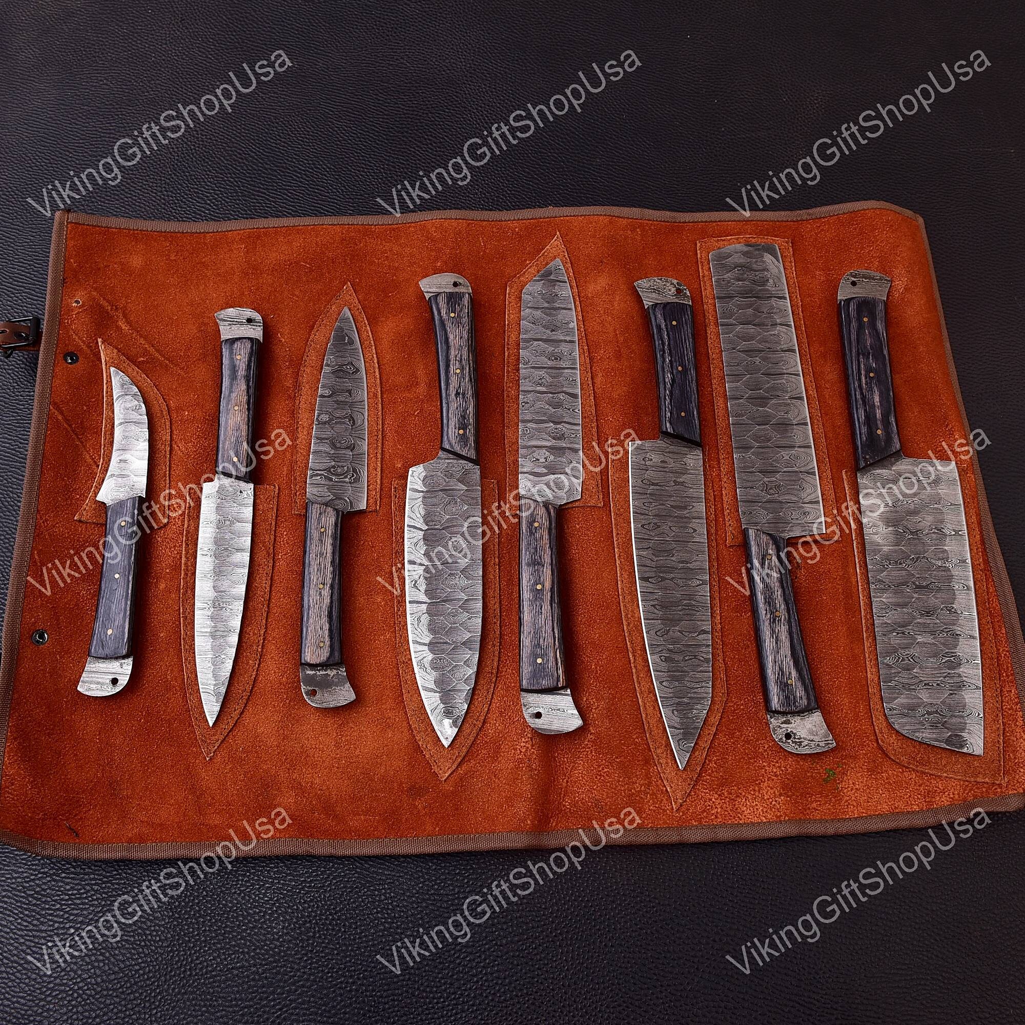 Artisan Crafted Damascus Steel BBQ Knife and Fork Set main image 1