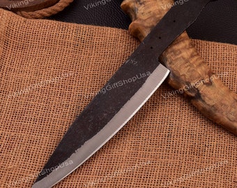 Custom Handmade Carbon Steel Chef Knife Blank blade, Hand Forged Blank Knives,  Kitchen Knife, Knife Making Material, 1095 steel knife USA