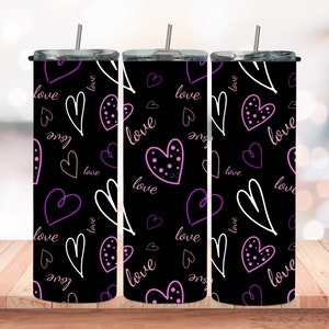 Valentine Tumbler Wrap, Valentine 20oz Skinny Tumbler Designs, Valentine Sublimation Designs, Valentines Day Tumbler Wrap - PNG