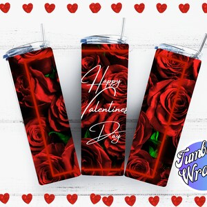 Valentine Tumbler Wrap, Valentine 20oz Skinny Tumbler Designs, Valentine Sublimation Designs, Valentines Day Tumbler Wrap - PNG