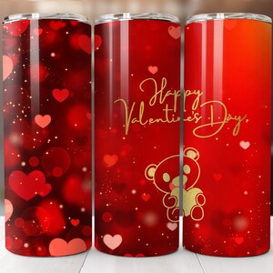 Valentine Tumbler Wrap, Valentine 20oz Skinny Tumbler Designs, Valentine Sublimation Designs, Valentines Day Tumbler Wrap - PNG