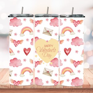 Valentine Tumbler Wrap, Valentine 20oz Skinny Tumbler Designs, Valentine Sublimation Designs, Valentines Day Tumbler Wrap - PNG