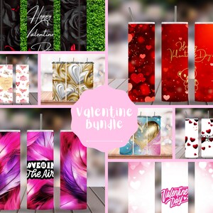 Valentine Tumbler Wrap Bundle, Valentine 20oz Skinny Tumbler Designs, Valentine Sublimation Designs, Valentines Day Tumbler Wrap - PNG