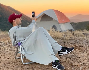 Manta de viaje portátil con mangas, manta ligera y plegable (XS-S)