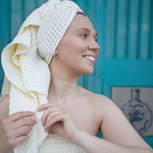 Luxury Waffle Towel 100% Cotton, quick-dry soft bath towels