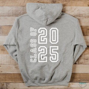 Junior Class of 2025 Hooded Sweatshirt, Graduation Sweater, Jersey Number, Junior Gift, Class of 2025, Junior Hoodie, Back to School Gift