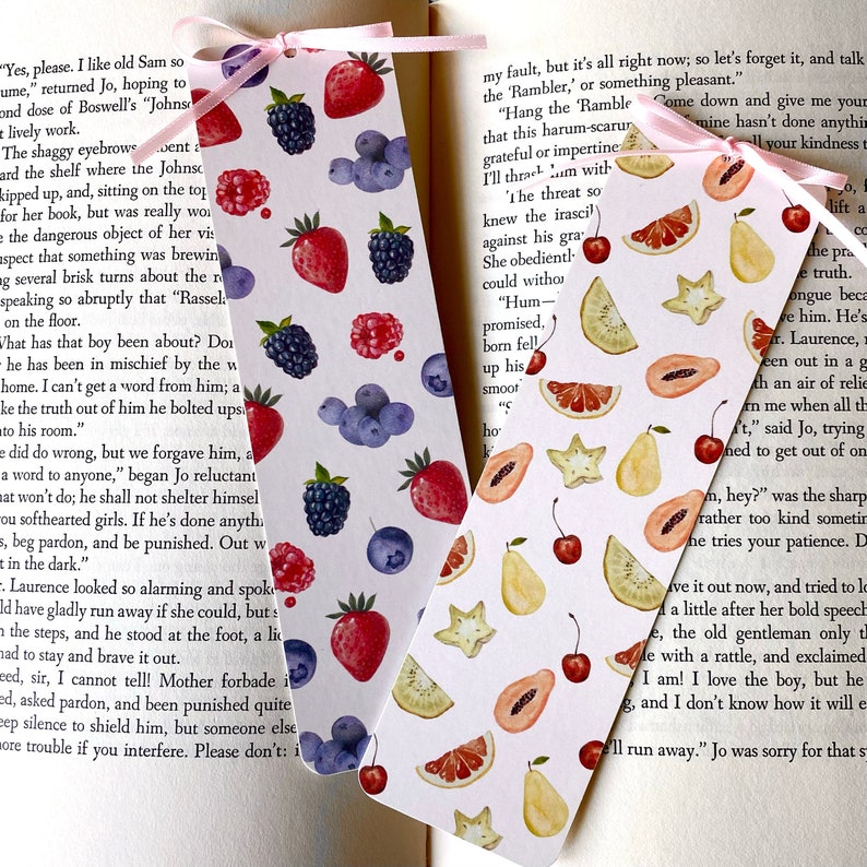 the fruit & berry set coquette style bookmarks image 1