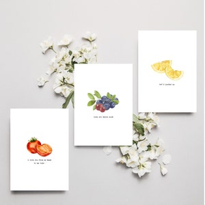 la collezione della frutta - set di 5 biglietti d'auguri