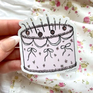 pegatina de pastel de coqueta estética dibujada a mano <3