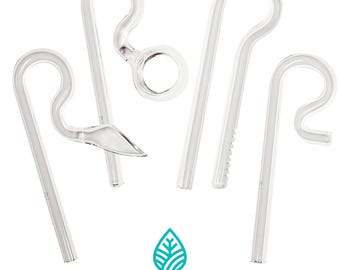 ASG Glass Lily Pipes Set / Inlet & Outlet / Jet - Orchid - Bulb (10mm)
