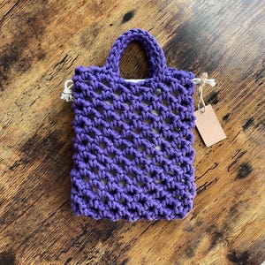 Lotus Crochet Tote: Ready to Ship Handmade Cotton Shoulder Bag with Cotton Insert Pouch Woven Durable Small Medium and Large LoveNichelleHD