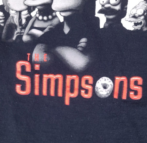 Vintage 2001 Simpsons T-shirt Mens XL Black Sopranos Parody