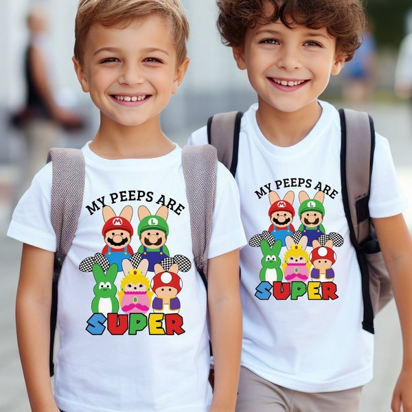 Super Mario Easter Shirt, My Peeps Are Super Shirt, Mario and Friends Shirt, Easter Gift For Sweatshirt, Cartoon My Peeps Are Super Hoodie,