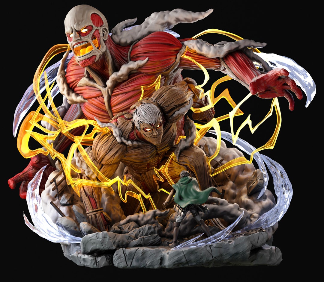 Attack on Titan Statue Sculpture Aot Eren Yeager Dio Model-3d - Etsy - Attack On Titan Eren Statue Towel Removed