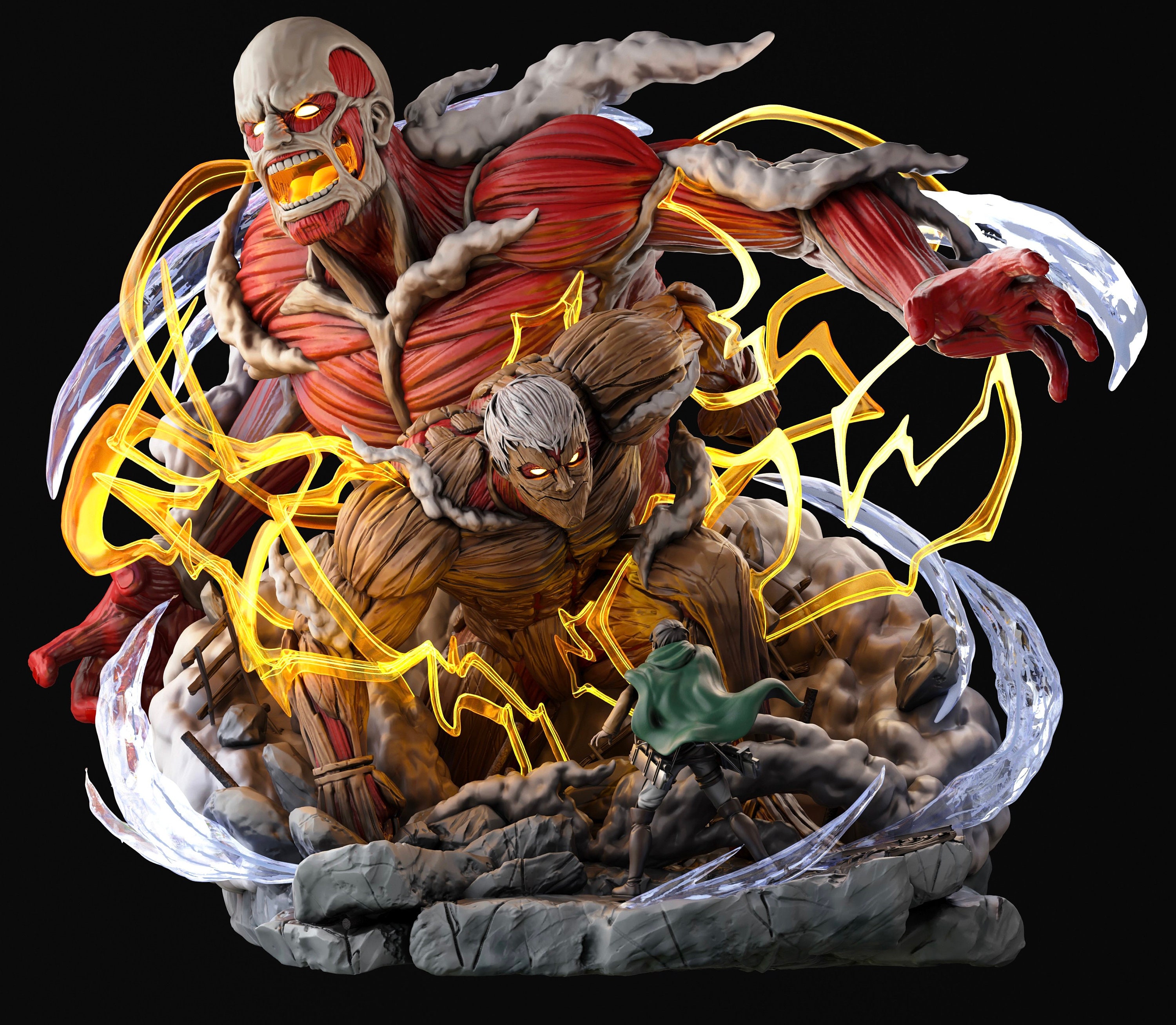 Attack on Titan Rival Shingeki no Kyojin Hard PVC Anime Action Figure Model  Toys