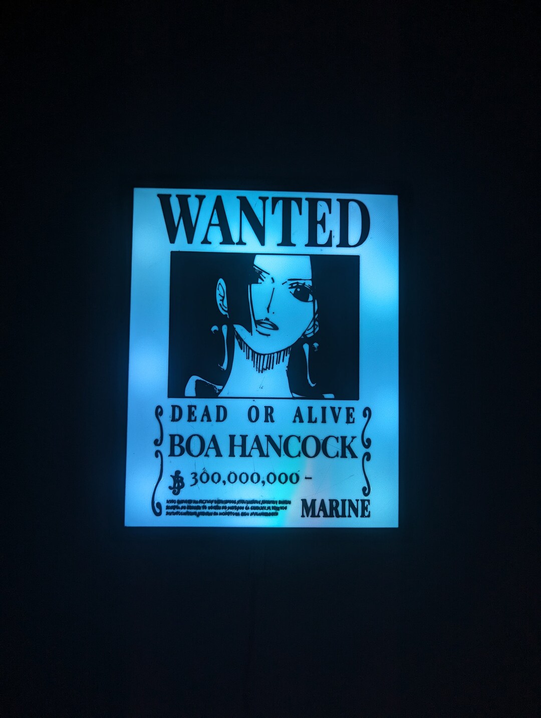 One Piece Boa Hancock Wanted Poster LED Light Box Night Light Etsy
