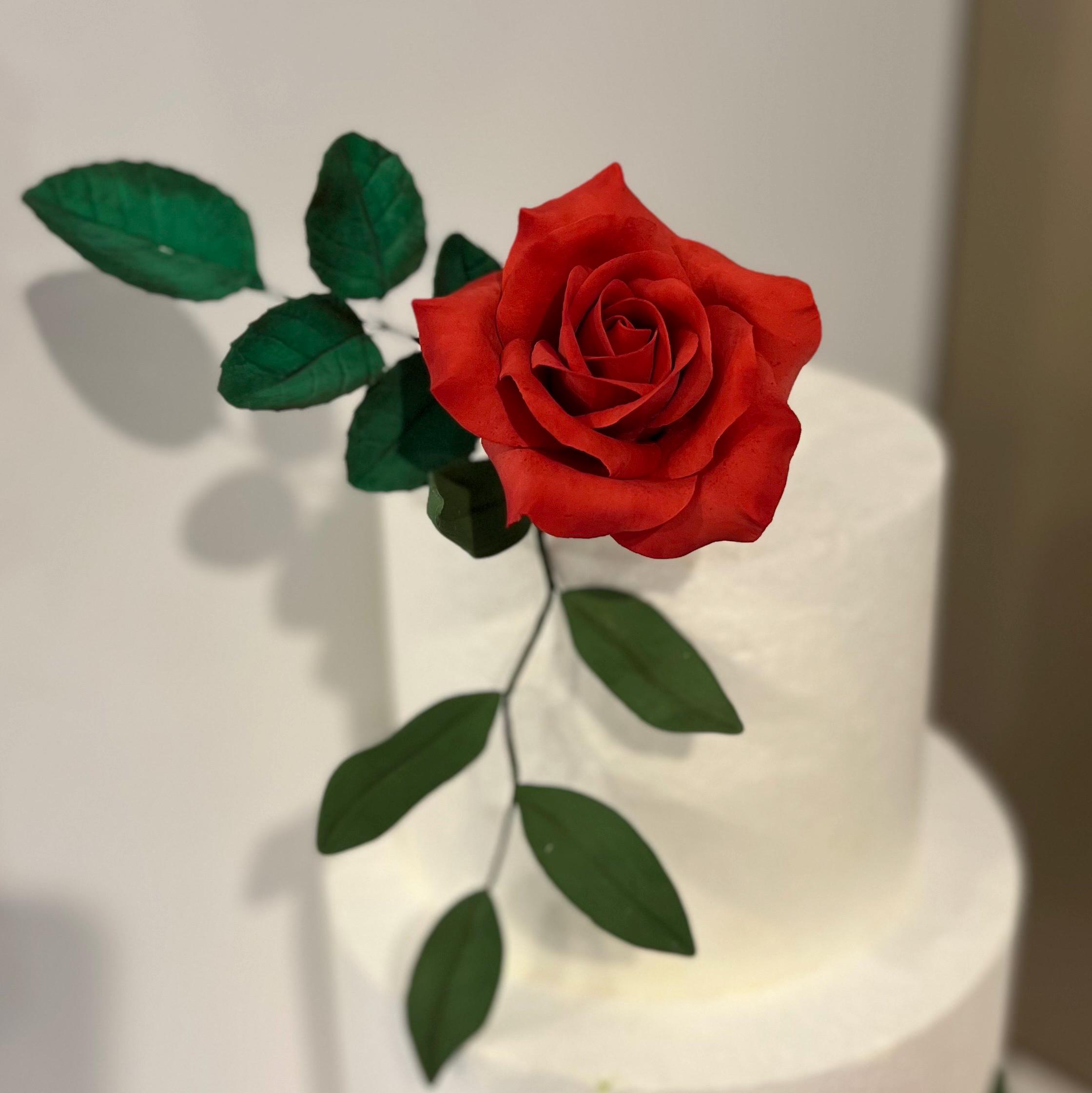 Red Roses Printable Cake Topper Red Rose Sugar Flower Cake Decoration Topper for Wedding Birthday ...