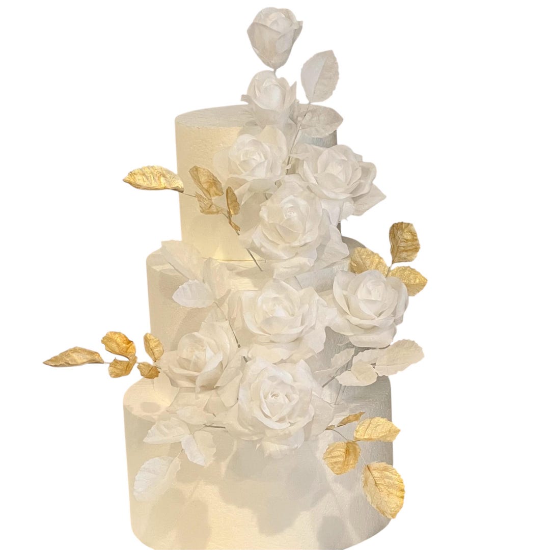Edible Wafer Paper Roses for Cake Decoration Toppers - for Wedding ...