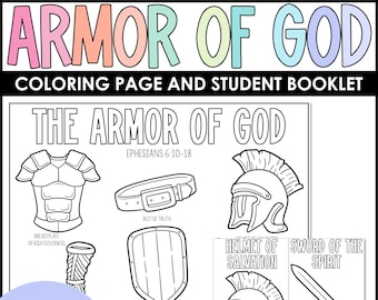 ARMOR of GOD Bible Story Activity Coloring Pages | Homeschool Printable | Bible Study for Kids | Sunday school lesson