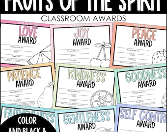 FRUITS of the SPIRIT Awards | Character Awards | Classroom Awards | End of Year Awards