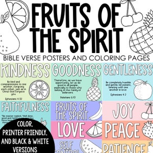 FRUCHT des GEISTES Poster | Christliches Klassenzimmer Dekor | Fruit of the Spirit Karten | Bibel Poster | Christliche Homeschool Poster