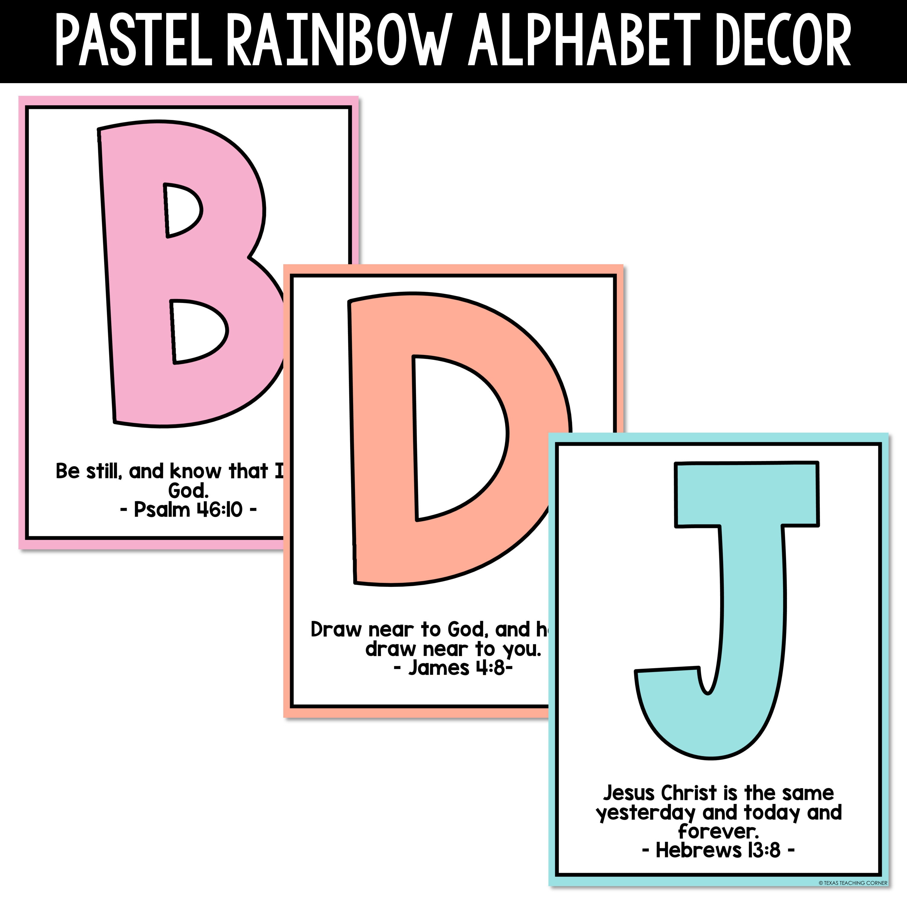 Bible Alphabet Posters Christian Alphabet Posters Homeschool