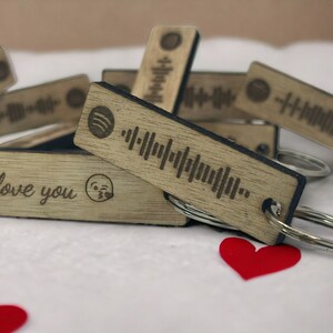 Spotify Code Keyring - Personalised Wooden Gift with your Song, Anniversary Keepsake, Wedding Song, Favourite Song, Valentines Day Gift