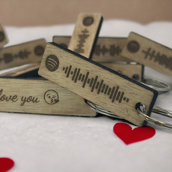 Spotify Code Keyring - Personalised Wooden Gift with your Song, Anniversary Keepsake, Wedding Song, Favourite Song, Valentines Day Gift