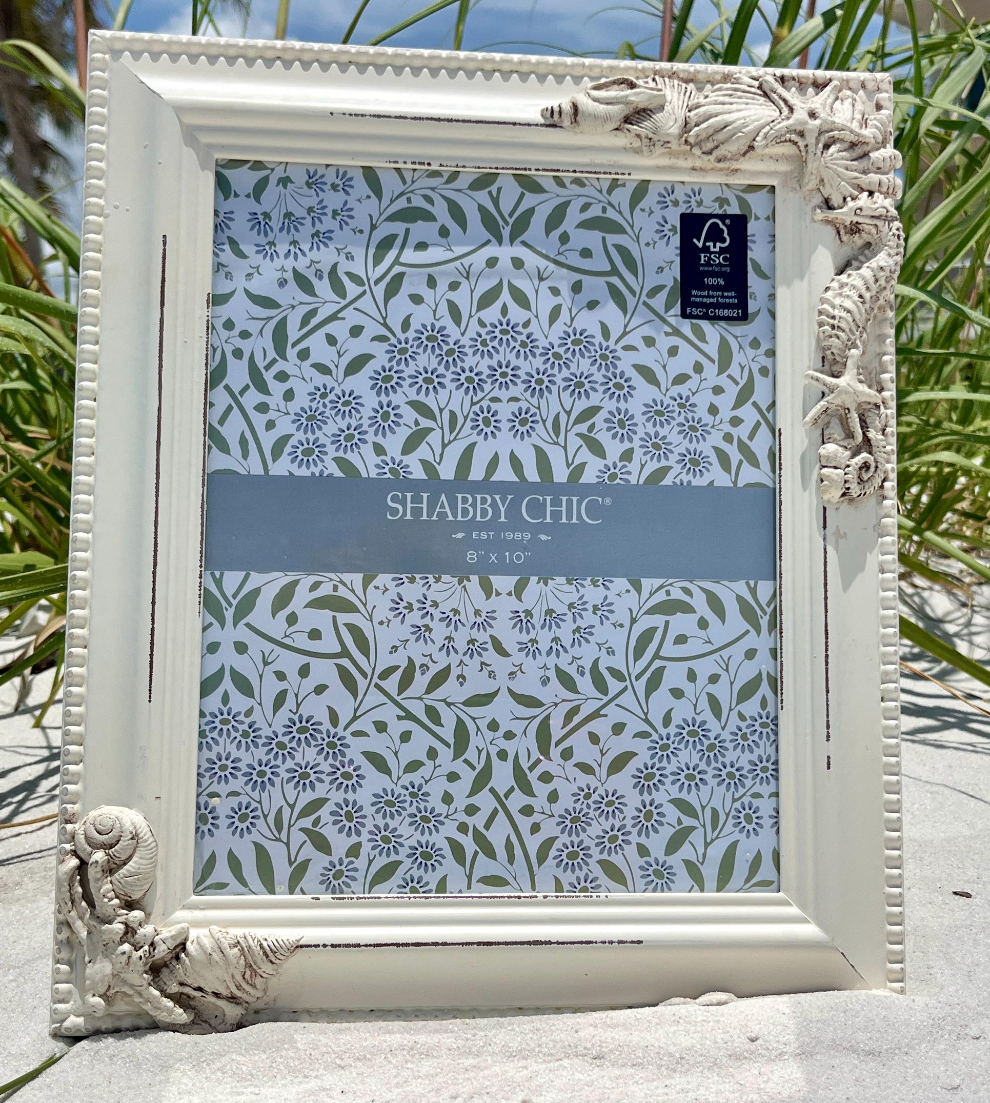 Coastal Shabby Chic 8 X 10 Vertical Picture Frame, Neutral Colors
