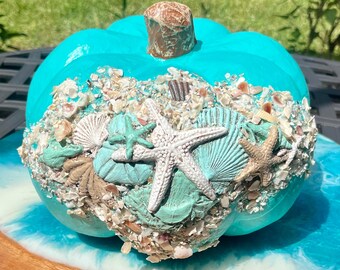 Very Beachy Teal with Ocean Hues Pumpkin