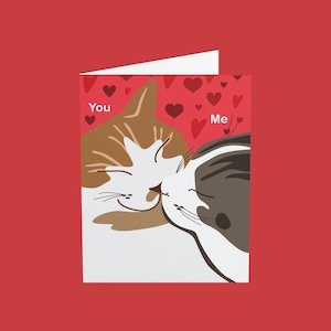Cat Valentine&#39;s Card, Cat Love Valentine&#39;s Day Card, Cat Lover Gift, Funny Love Card, Pet Lover Card, Cute Cats Love Card, Cat Lover Card