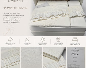 Nevresim SerenoVie PERLA Pike Takımı – 8 Teiliges Set