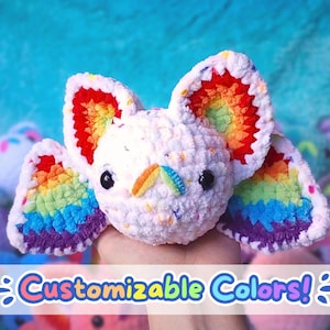 Pride Bat Crochet Plushies | Customizable LGBTQ Flag Design | Lesbian Gay Bisexual Transgender Nonbinary Pansexual Asexual Genderqueer +More