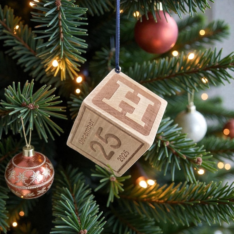 Wooden Block Christmas Ornament - Etsy