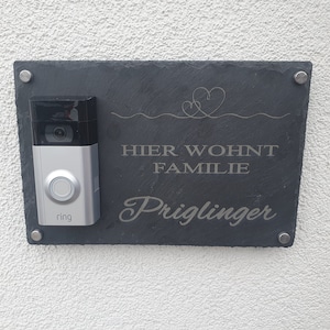 Slate door sign for RING/Blink Camera 30 x 20 cm