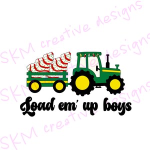 Kids Christmas tree cakes tractor western. png